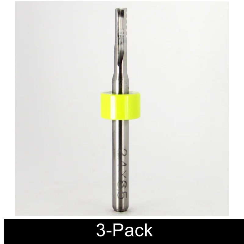0.0945" (2.40mm) 3-Flute Roughing End Mill Square End 1/8" Shank .300" LOC Carbide 3-Pack
