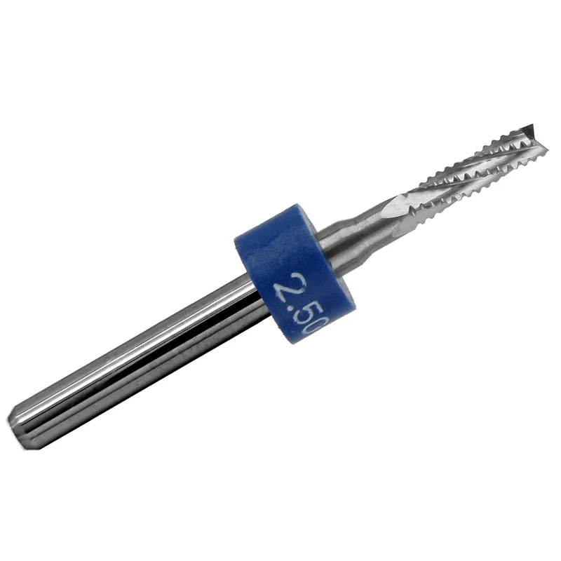 0.0984" (2.50mm) Chip Breaker Carbide Router - .400" LOC - Fish Tail Tip R171