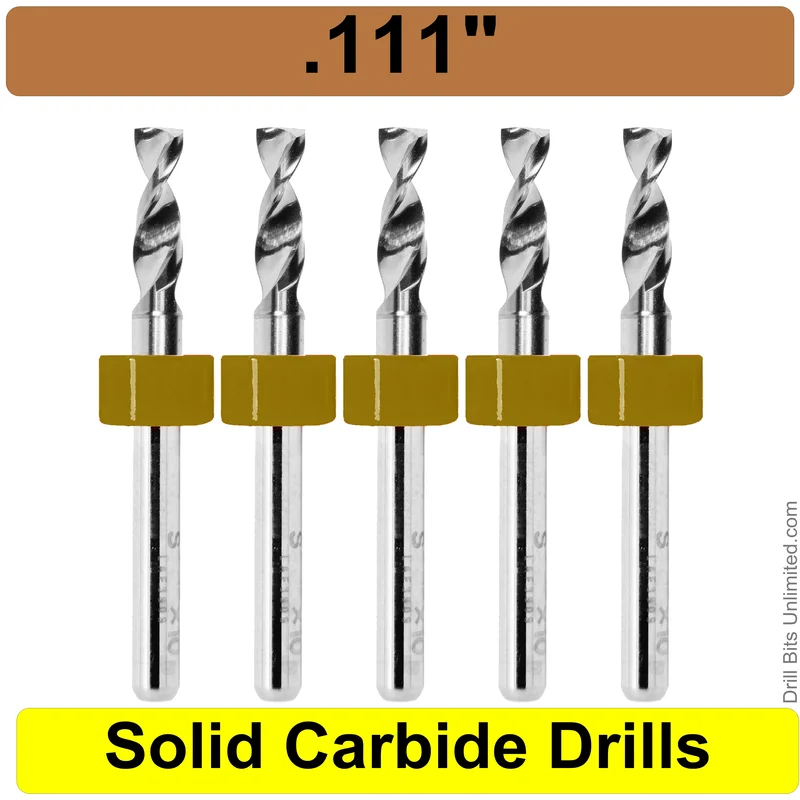 0.1110" (#34) Solid Carbide PCB Drill Bit Set, 5-Piece, 1/8" Shank