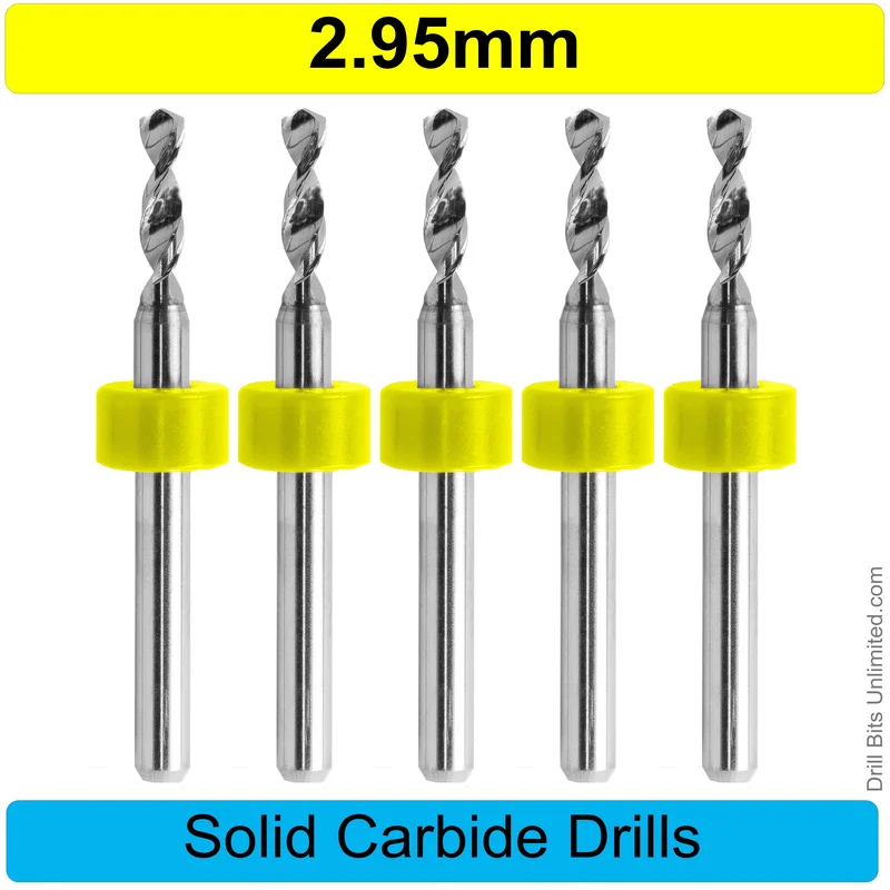 0.1160" (2.95mm, #32) Solid Carbide PCB Drill Bit Set, 5-Piece, 1/8" Shank