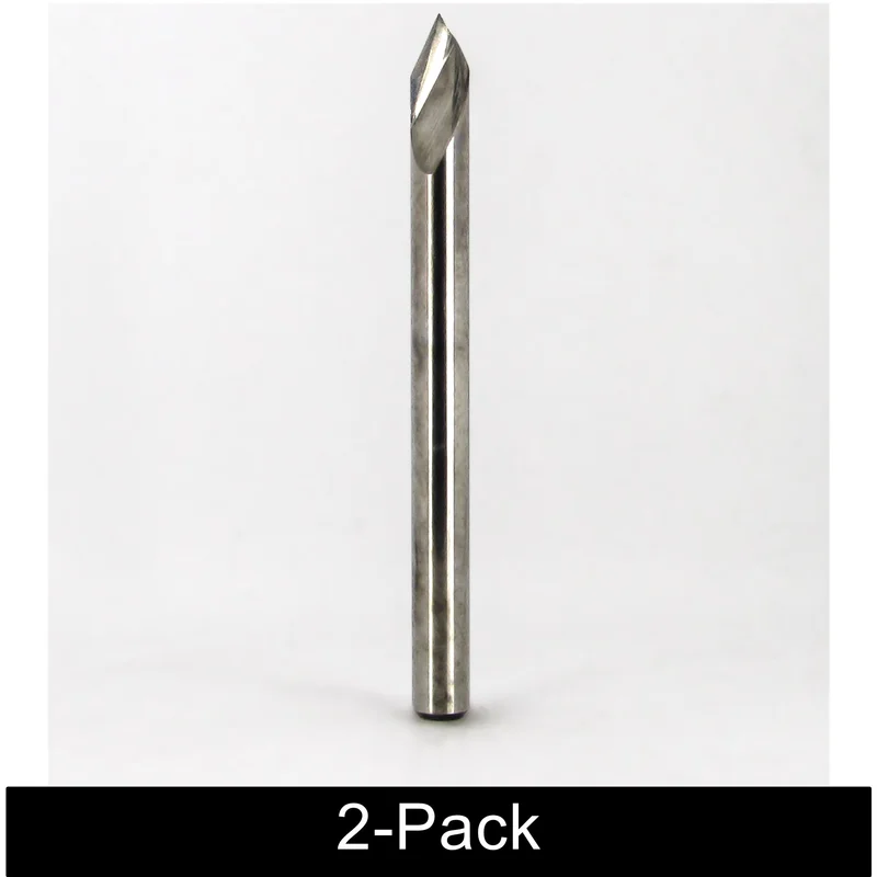 0.125" 60 V-Bit Engraver 1/8" Shank 1.50" OAL Carbide - 2 Pack