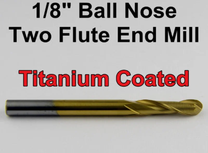 0.1250" (1/8") x .500" LOC Ball Nose Carbide End Mill Titanium Coated M138