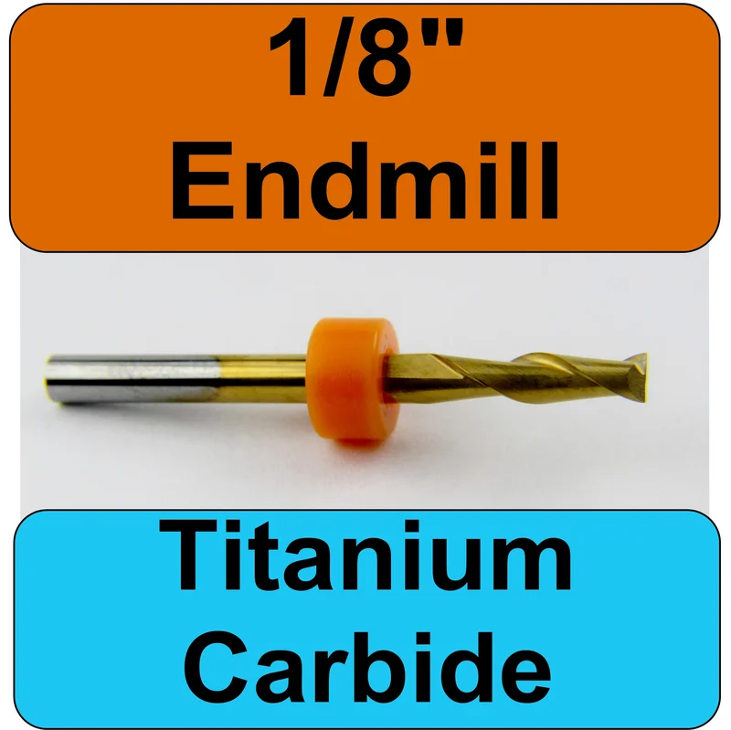 0.1250" (1/8") x .500" LOC Up Cut 2-Flute Square End Titanium Coated Carbide End Mill M146
