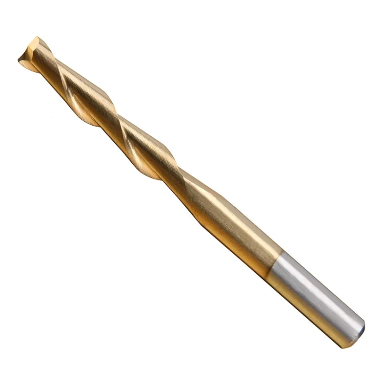 0.1250" (1/8") x .670" LOC 2-Flute Carbide End Mill UP Cut - Titanium Coated Square End M146B