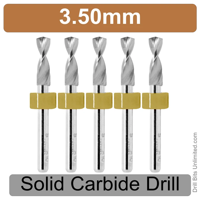 0.1378" (3.5mm) Solid Carbide PCB Drill Bit Set, 5-Piece, 1/8" Shank