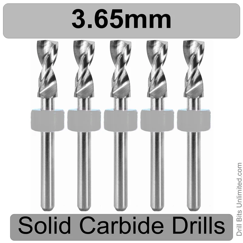 0.1437" (3.65mm, #27) Solid Carbide PCB Drill Bit Set, 5-Piece, 1/8" Shank
