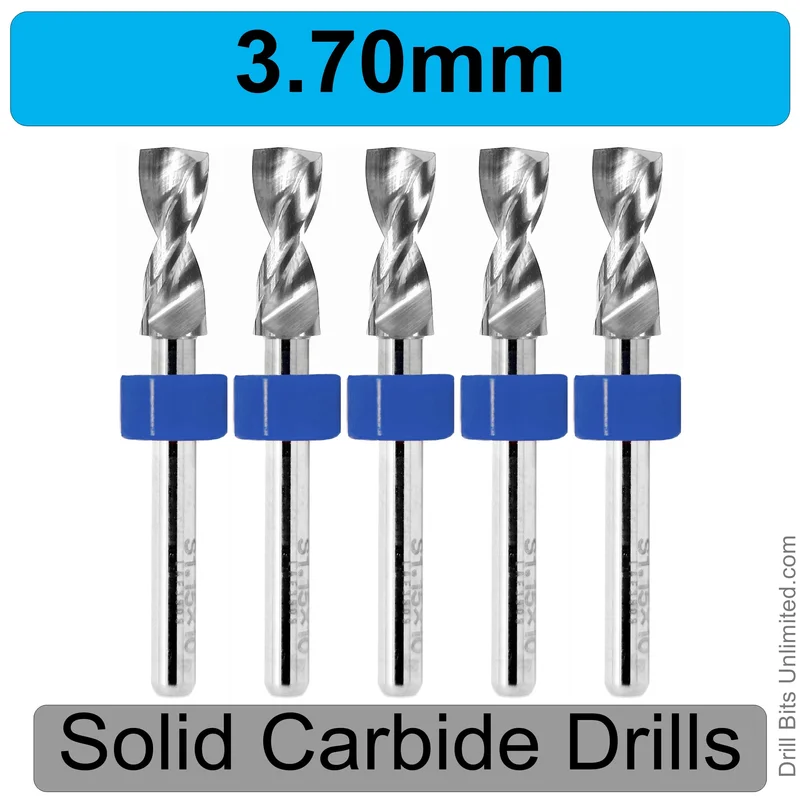0.1457" (3.7mm) Solid Carbide PCB Drill Bit Set, 5-Piece, 1/8" Shank