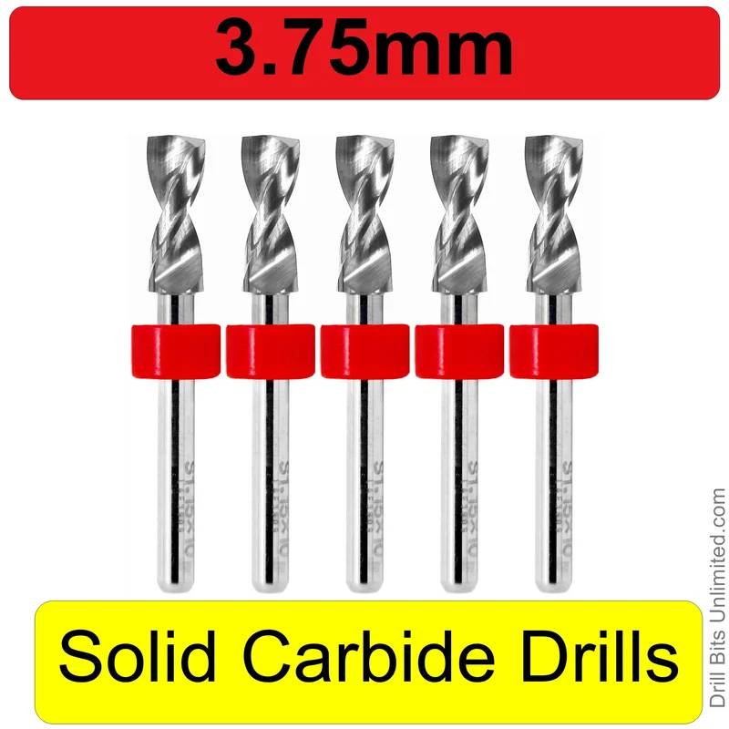 0.1476" (3.75mm) Solid Carbide PCB Drill Bit Set, 5-Piece, 1/8" Shank