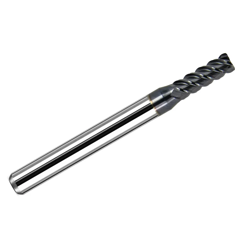 0.1575" Kyocera 4.00mm 4-Flute Corner Radius Carbide End Mill, AlTiN Coated, 0.40mm Radius, 5mm Shank, USA Made K169