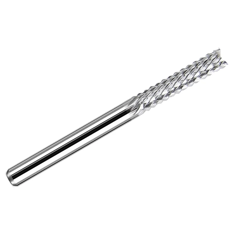 0.2500" (1/4) Diamond Flute Carbide Router Bit - Down Cut - Fish Tail Tip - 1.00" LOC - 3.00" OAL - 1/4" Shank - A284