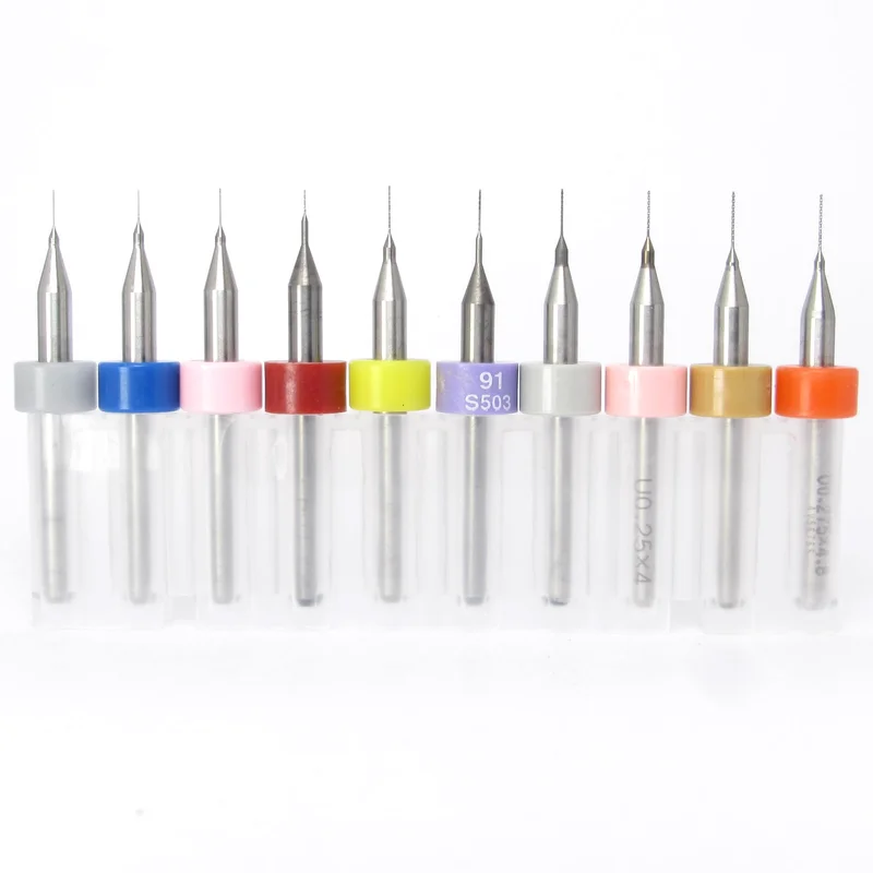 .0040".0110" Incremental Size Carbide Drill Bit Set | Factory Resharpened, 10 Pc, 1/8" Shank