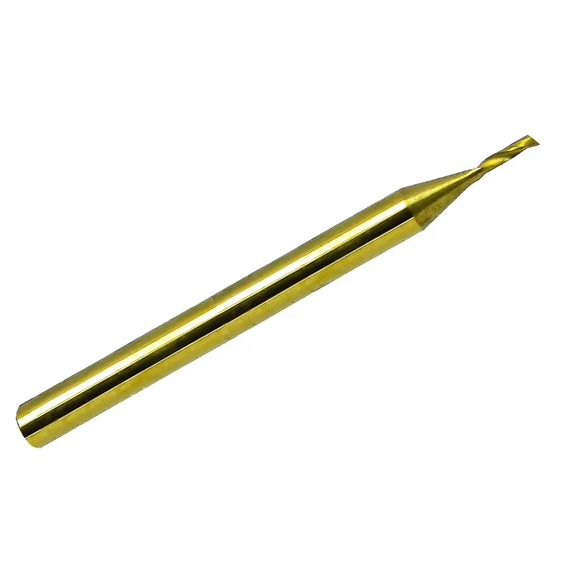 .0394" (1.00mm) x 4mm LOC Single O-Flute Carbide End Mill TiN Coated M131