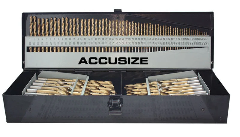 0422-0003, 115 PC HSS TIN Coated Drill Bit Sets, 3-in-1, 1/16 - 1/2" By 64ths, No.1 to 60, A to Z