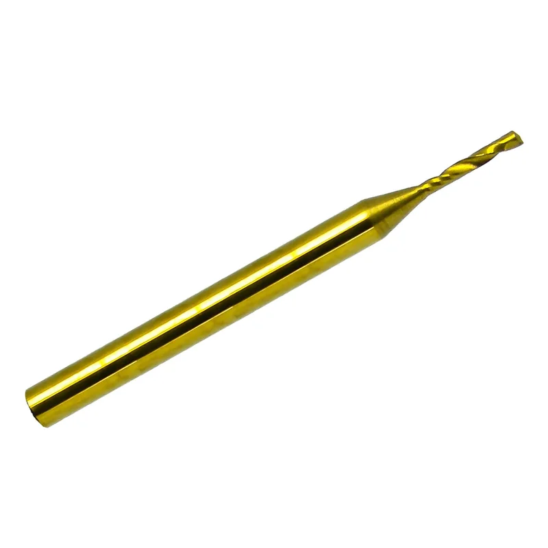 .0472" (1.20mm) x 6mm LOC Single O-Flute Carbide End Mill Titanium Coated M128