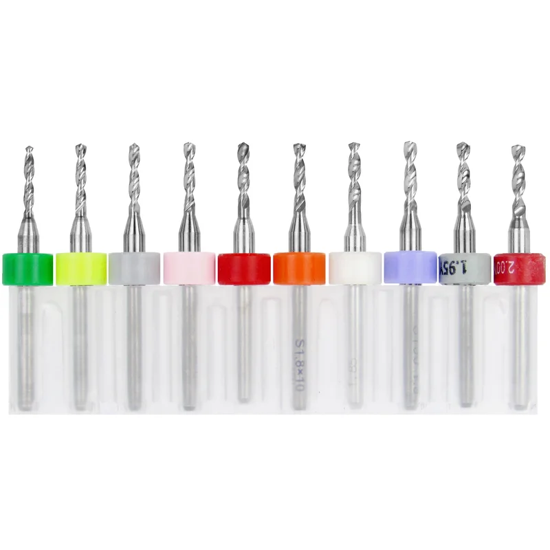 .0610".0785" (1.552.00mm) Metric Incremental Carbide Drill Bit Set | 10 Pc, 1/8" Shank
