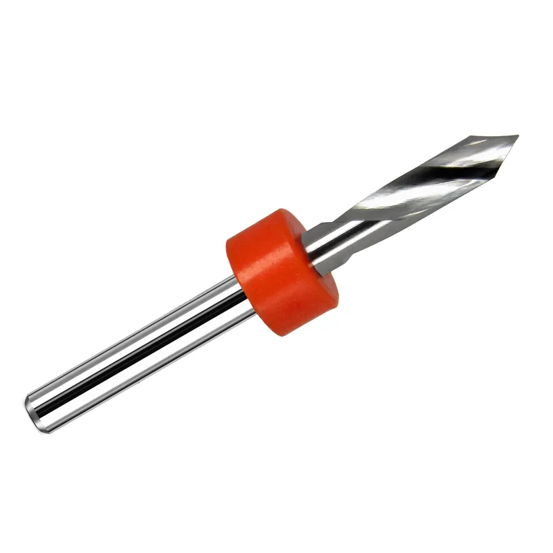 1/8" 60 2-Flute Spiral V-Engraver Carbide CNC Bit for PCB Isolation & Fine Engraving Made in USA. E107