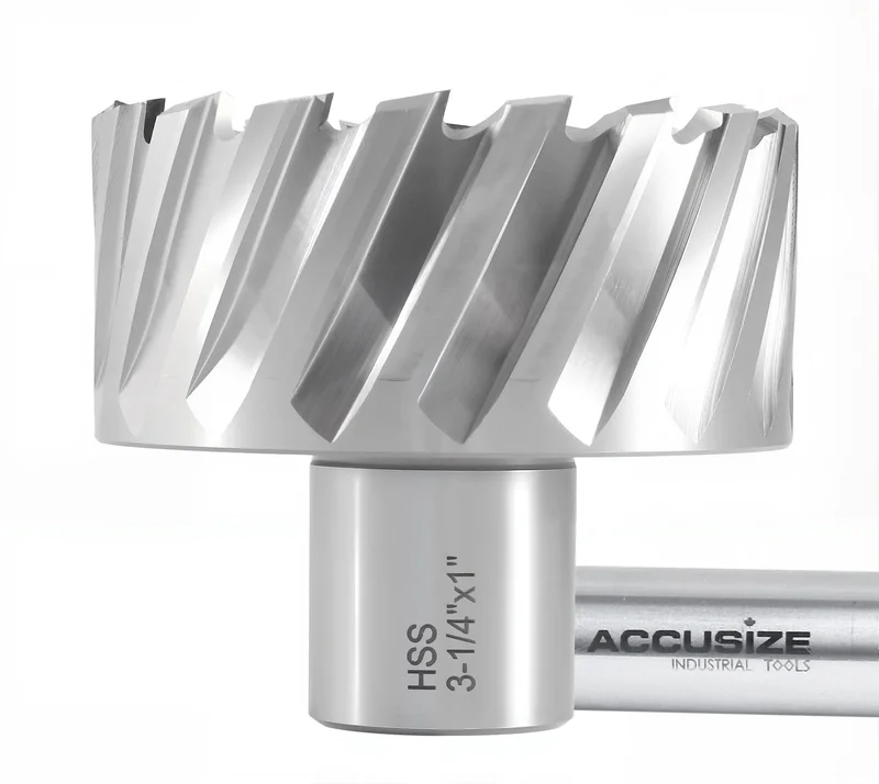 1" Cutting Depth, H.S.S. Annular Cutters, with Weldon Shank, CBN Ground, ANSI STANDARD