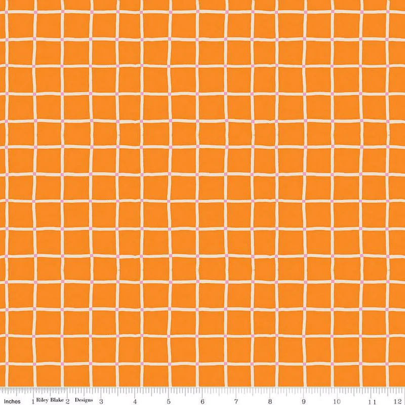 100 AKER WOODS: Picnic Plaid-Orange (1/4 Yard)