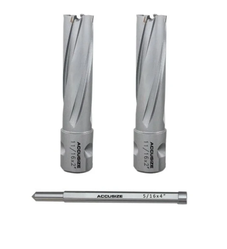 11/16'' x2'' Depth, Carbide Tipped Annular Cutters with One-Touch Shank with a Pilot Pin, #3081-2016PIN