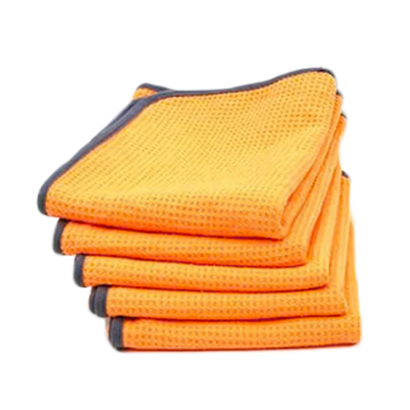 14"X24" Orange Waffle Window Microfiber Towel