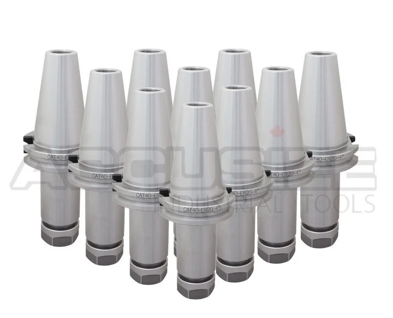1601-0030x10, 10 Pcs CAT40-ER20 Chucks, V-Flange Collet Chuck with 4'' Gage Length