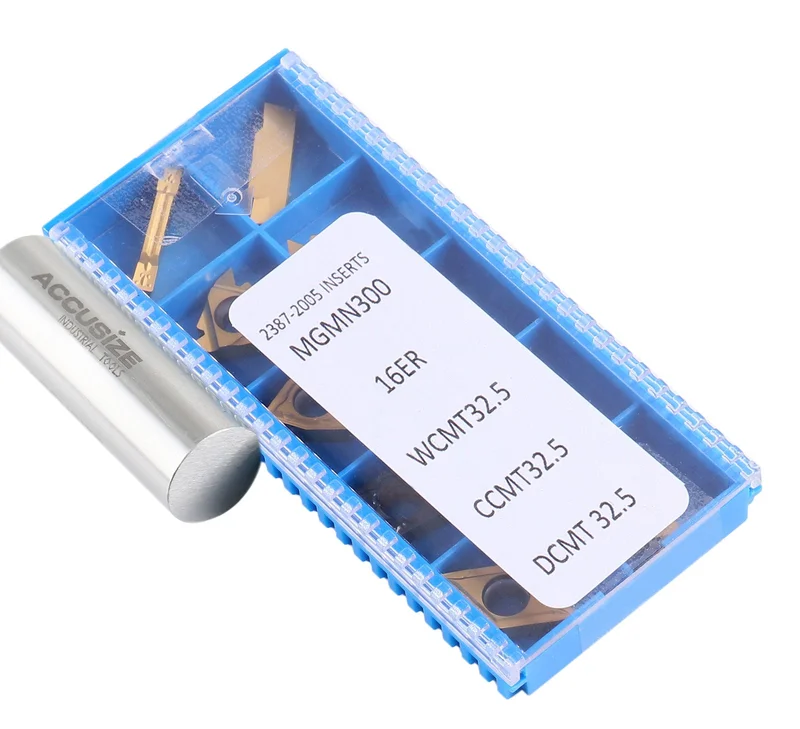 2 Pc of Each Kind of Carbide Inserts for Accusize 7ps Indexable Carbide Lathe Turning Tool Sets, CVD Coated and Tin Coated, Total 10 Pieces