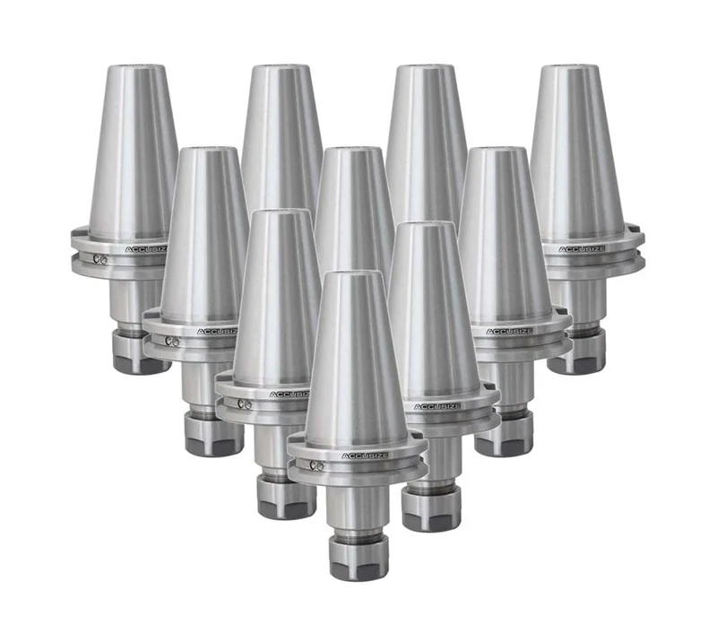 2001-0005x10, 10 Pcs Premium CAT40-ER16 V-Flange Collet Chucks, Proj. Length 2.76" Balanced to 20,000 RPM at G2.5