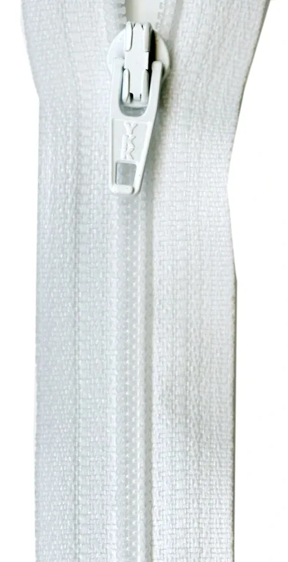 22" Ziplon Zipper: White