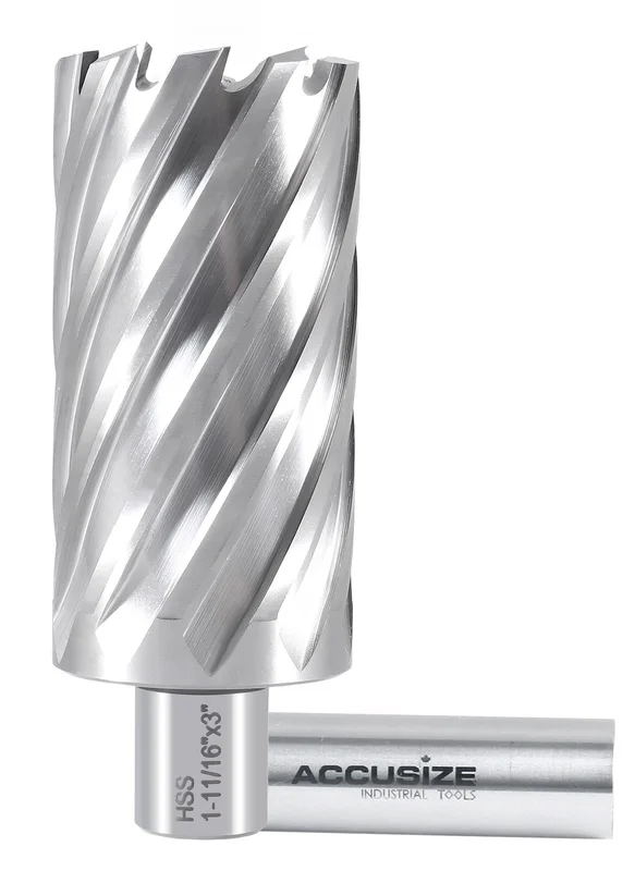 3" Cutting Depth, H.S.S. Annular Cutters with 3/4" Weldon Shank, CBN Ground, ANSI Standard