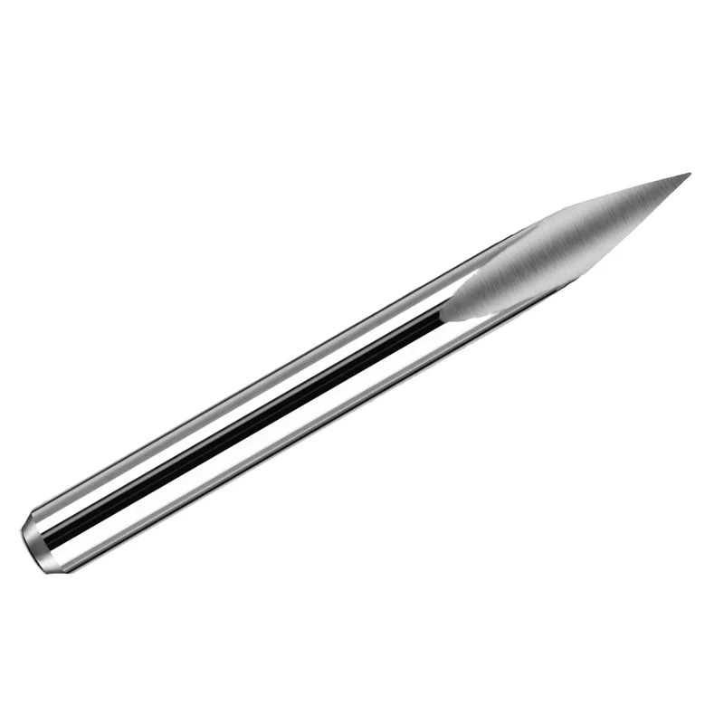 30 Carbide Pyramid Engraver 3-Edge CNC Engraving Bit 1/8" Shank for Fine Detail & PCB Work PE30