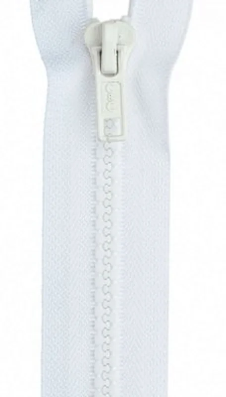 30" Separating Sport Zipper- White