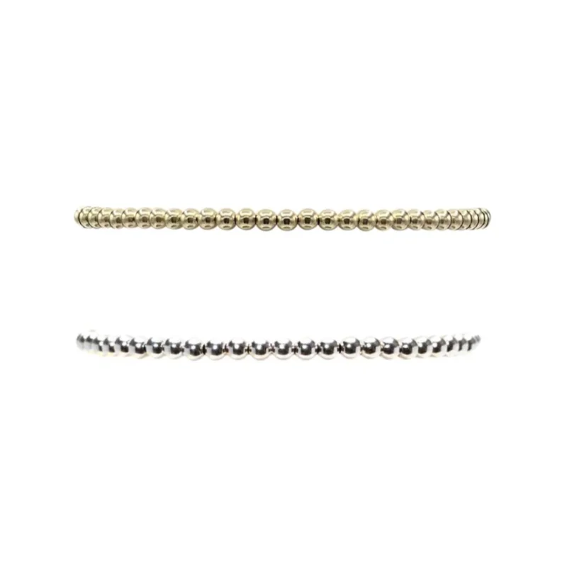 3MM Signature Bracelet, Gold and Silver Gold