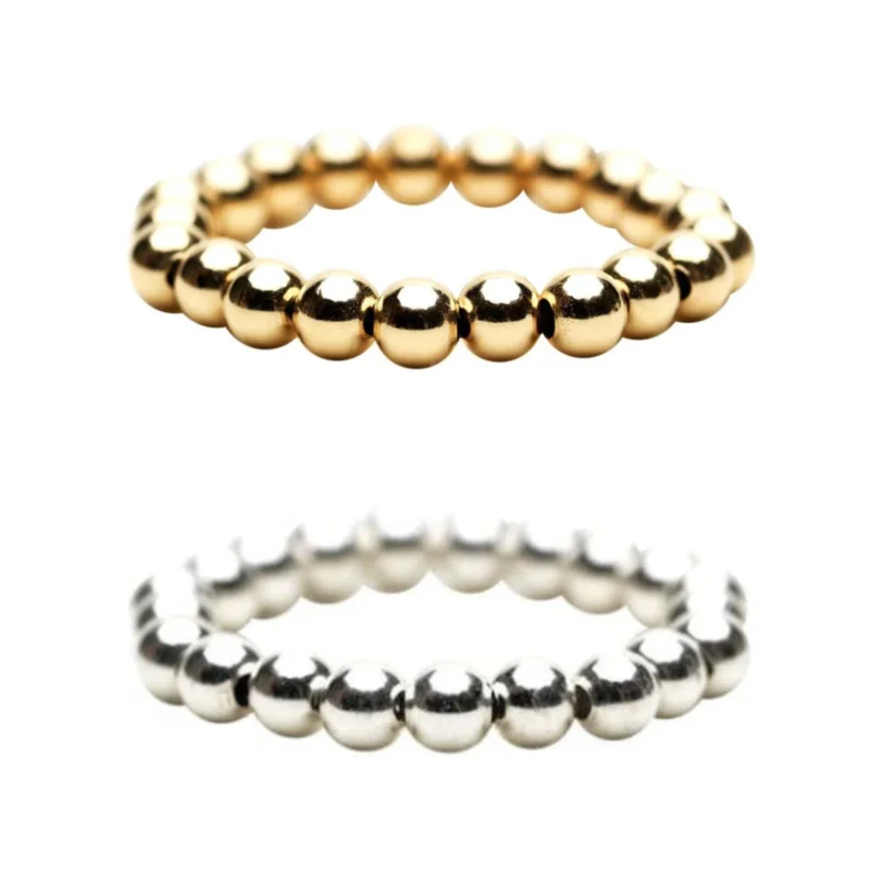 3MM Signature Ring, Gold and Silver Silver