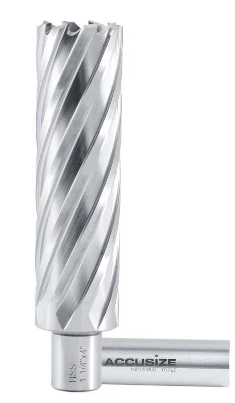 4" Cutting Depth, H.S.S. Annular Cutters with 3/4" Weldon Shank, CBN Ground, ANSI Standard