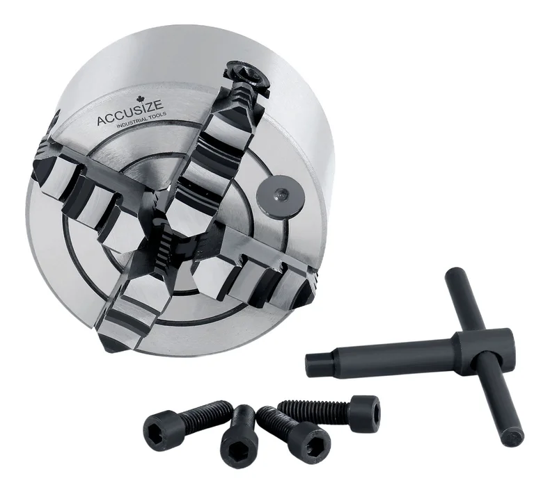 4-Jaw Independent Lathe Chucks, Plain Back