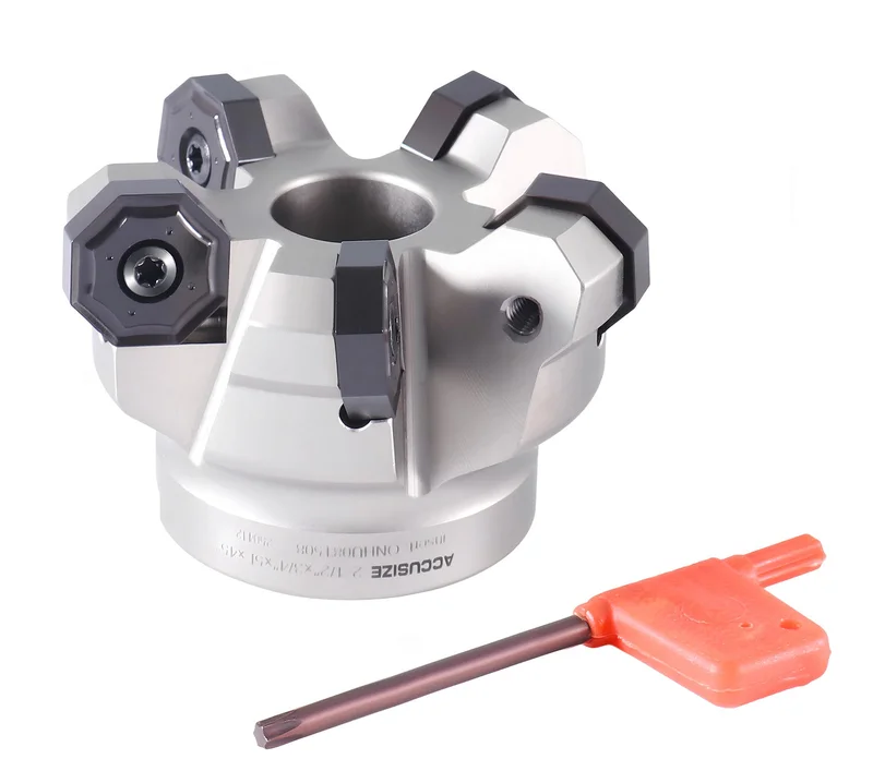 45 Degree Indexable Face Mill with ONHU08T508 Inserts, OCTAGONAL Double-Side Inserts with 16 Cutting Edges