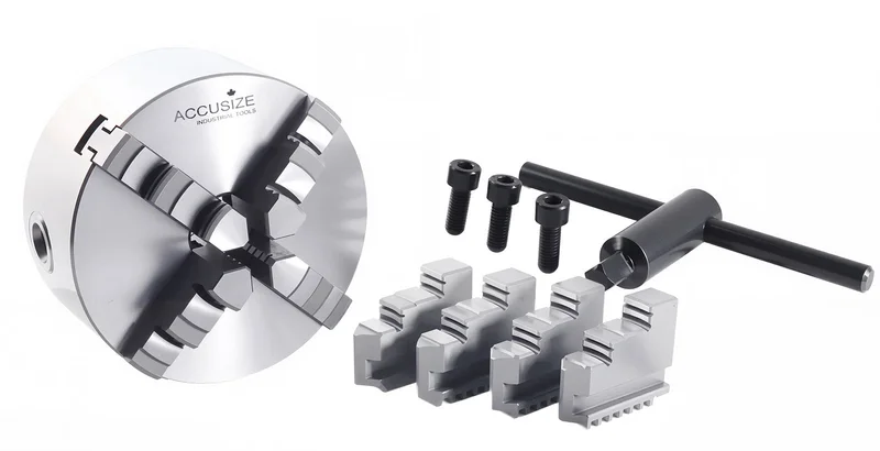 5"/125mm High Precision 4-Jaw Self-Centering Lathe Chuck, 6557-0005