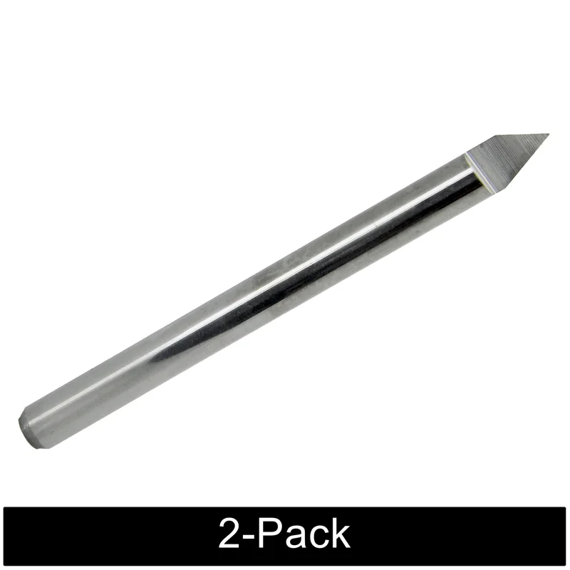 50 Solid Carbide V-Groove Engraving Bit 0.100" Max Depth 1/8" Shank 2 Pack