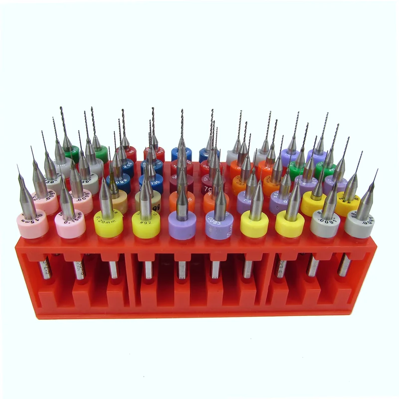 50pc Solid Carbide Micro Drill Bit Set 25 Sizes (.0059.032") 1/8" Shank