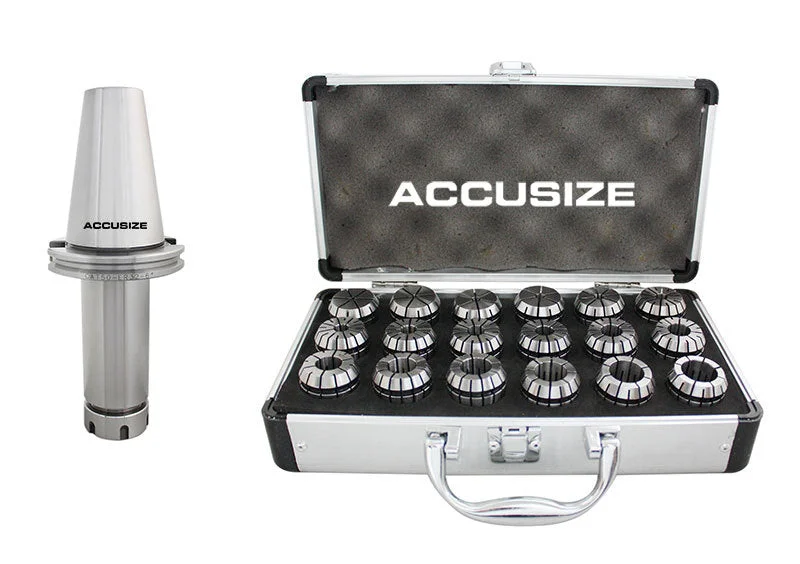 6" CAT50 V-FLANGE ER32 Collet Chuck & an ER-32 18 ps/set Collets Range: 3/32" -25/32"