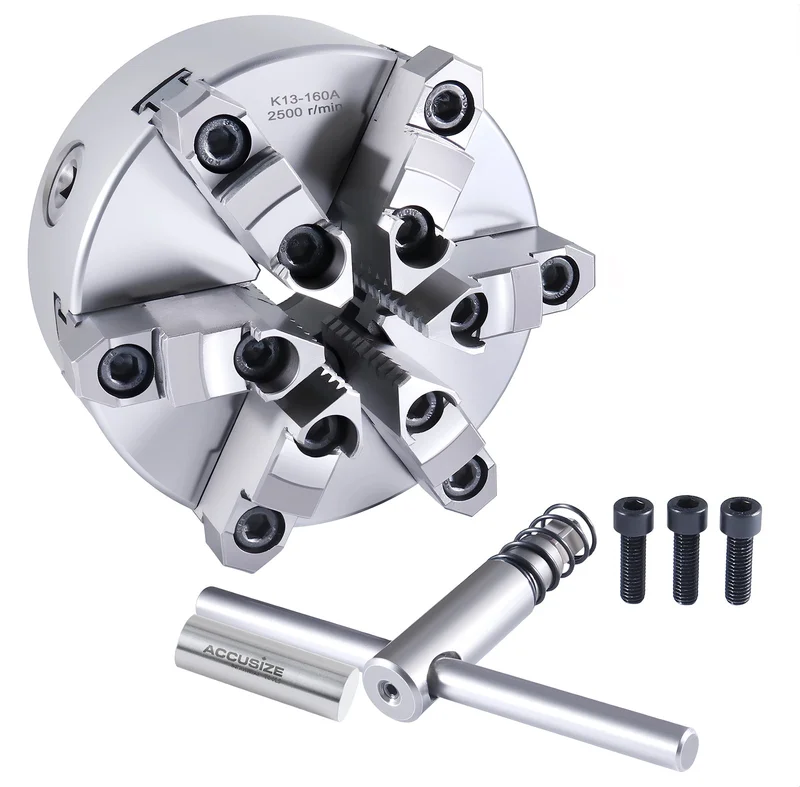 6-Jaw Self-Centering Scroll Lathe Chuck (Plain Back)