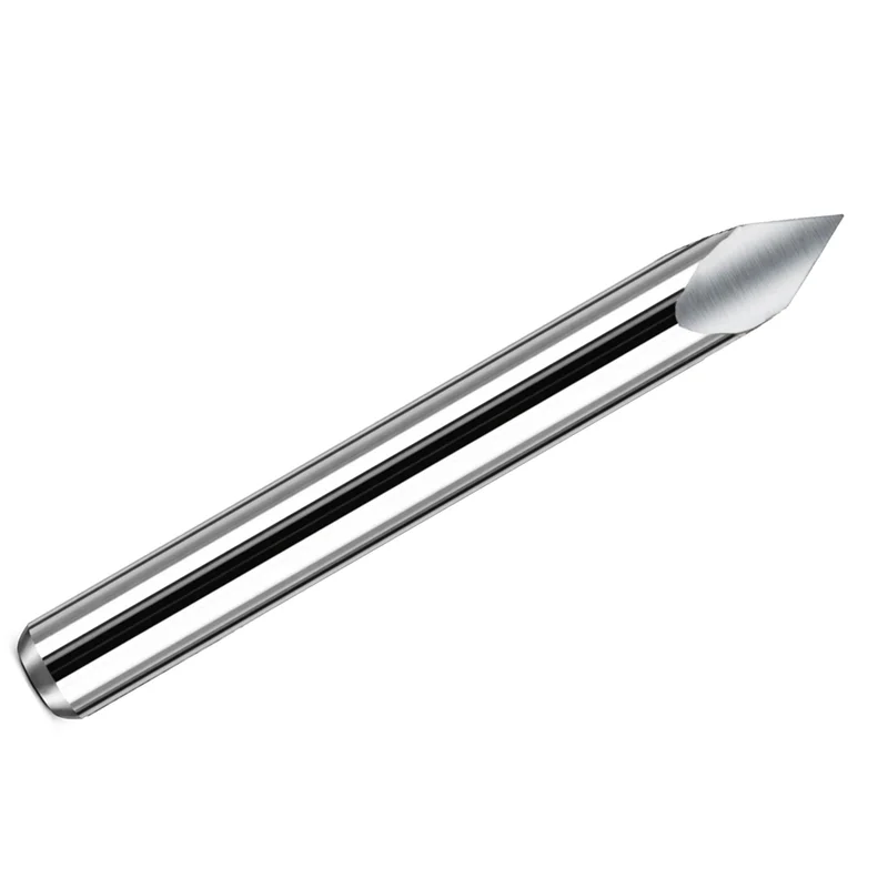60 Carbide Pyramid Engraver 3-Edge CNC Engraving Bit 1/8" Shank for Durable Engraving & Chamfering PE60