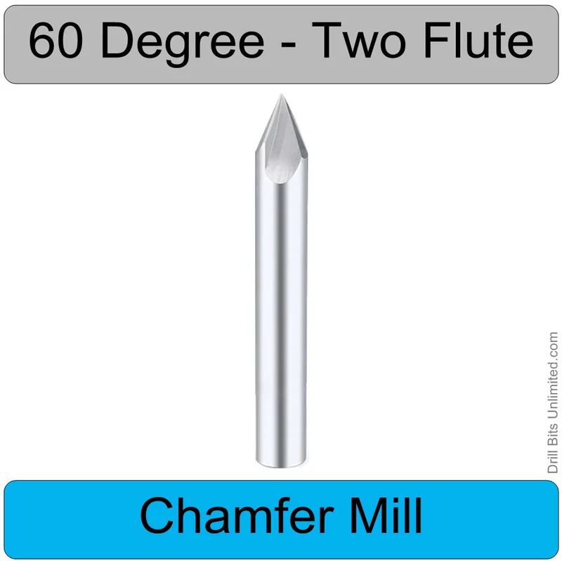 60 Degree Chamfer Mill for deburring  chamfering Slotting Spotting Carbide 2-Flute CM105