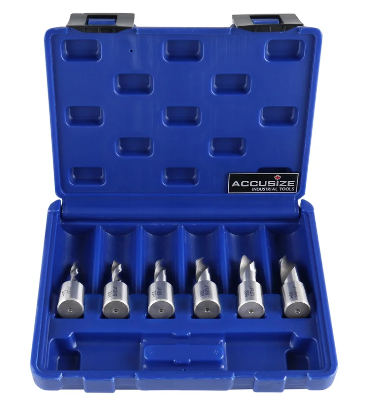 6pcs/set - 1" H.S.S. Fully Ground Drills & Sets with 3/4" Weldon Shank, 0519-2501