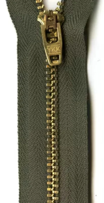 7" Metal Zipper: Army Green