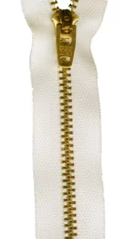 7" Metal Zipper: Silky White