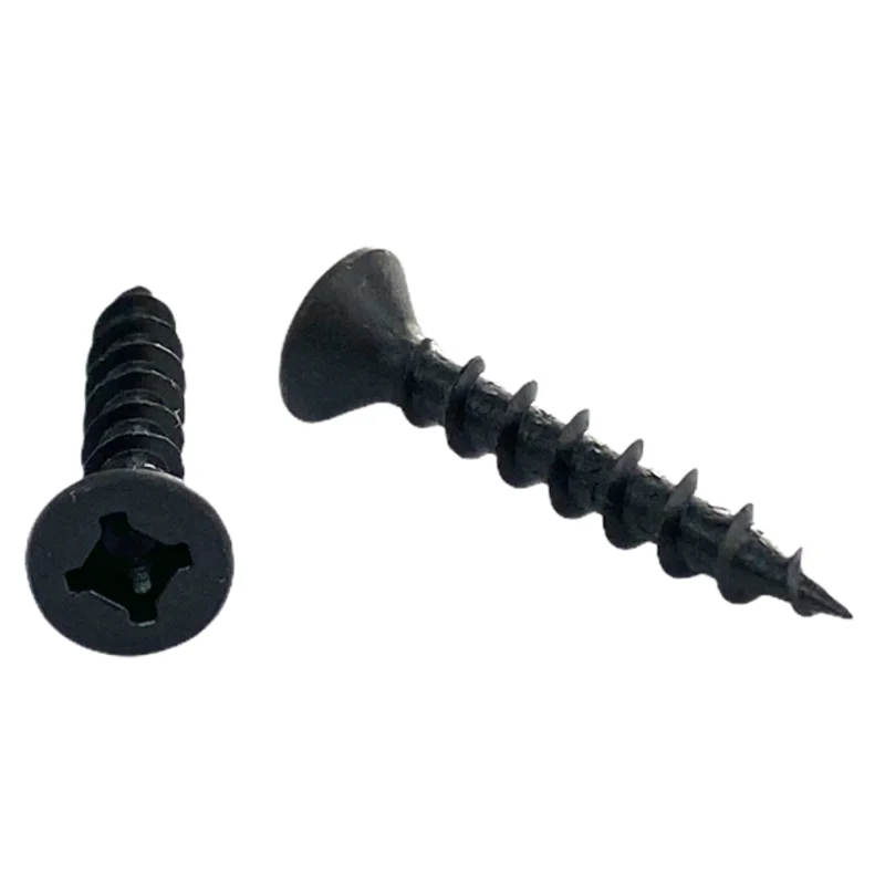 #8 | 1 1/2 Inch | Quadrex Drive | Flat Head | Deep Thread | Sharp Point | Black Phosphate Finish