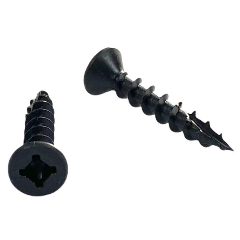 #8 | 1 3/4 Inch | Quadrex Drive | Flat Head | Deep Thread | Type 17 Point | Black Phosphate Finish