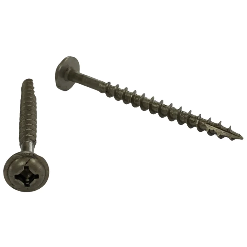 #8 | 2 Inch | Quadrex Drive | Round Washer Head | Deep Thread | Type 17 Point | Dry Lube / Plain Finish
