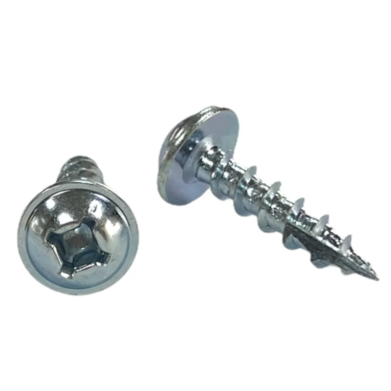 #8 | 3/4 Inch | Quadrex Drive | Round Washer Head | Deep Thread | Type 17 Point | Zinc Finish